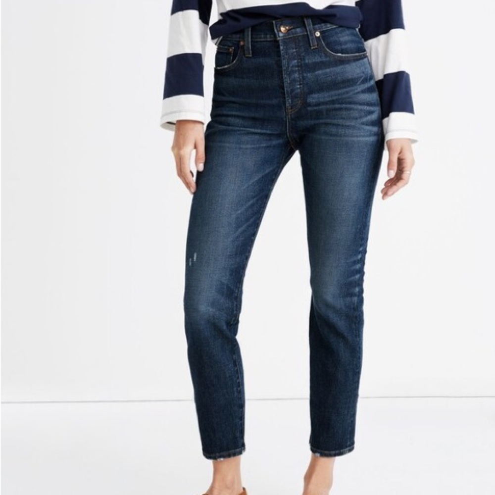 Madewell Rivet & Thread Perfect Vintage Jean Selvedge Edition Crop Dark Wash 26